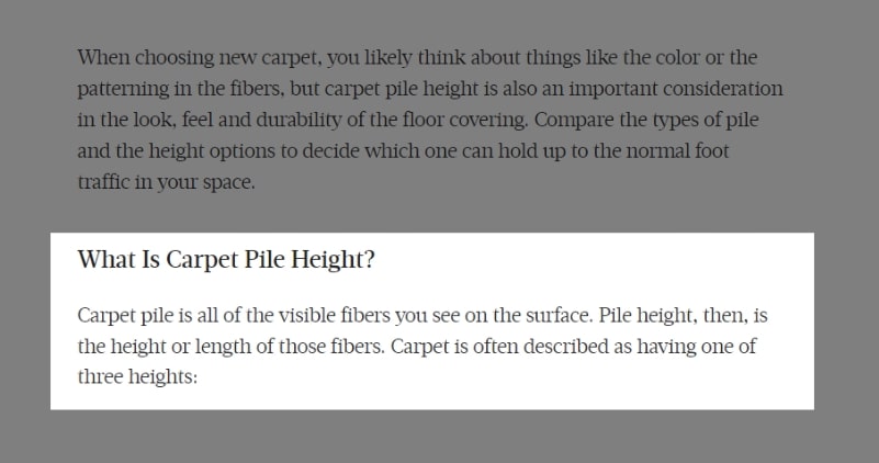 Carpet Pile Height