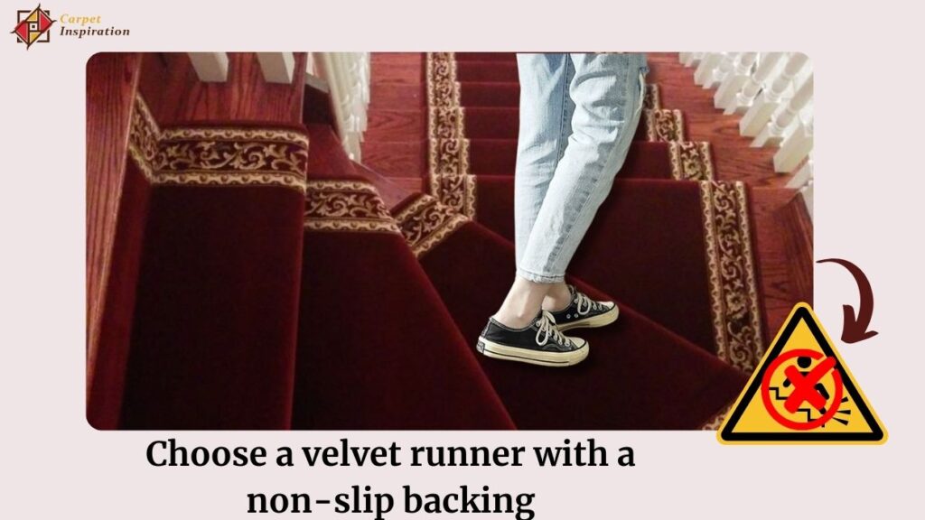 Choose a velvet runner with a non-slip backing