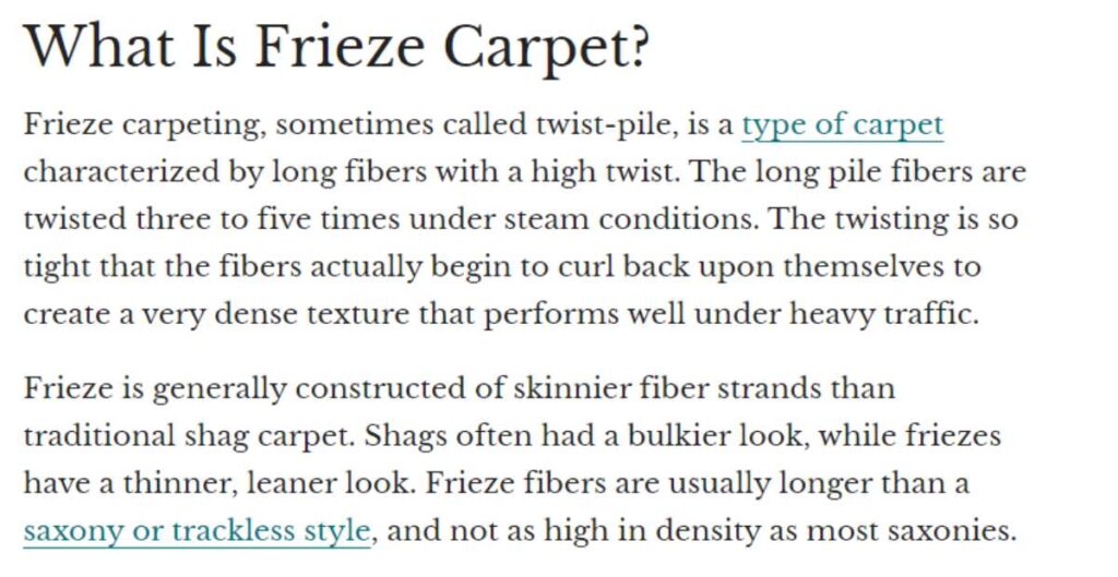 What is Frieze carpet