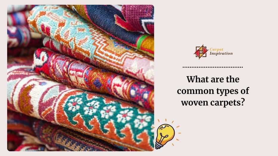 What are the common types of woven carpets