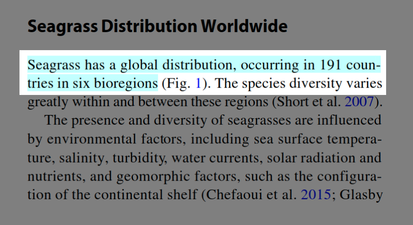 around 191 countries in six bioregions