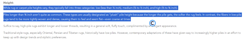 When it comes to upright pile height, cut pile carpets can be low